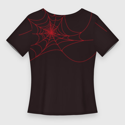 Женская футболка 3D Slim Красная паутина, цвет 3D печать - фото 2