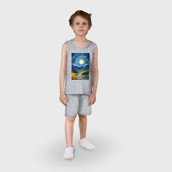 Детская пижама с шортами хлопок Ван Гог: осенний закат в горах - фото 2