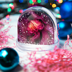 Игрушка Снежный шар Розовый цветок в огне - нейросеть - фото 2