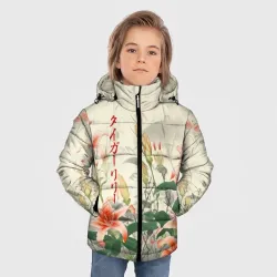 Зимняя куртка для мальчиков 3D Тигровые лилии - японский стиль - фото 2