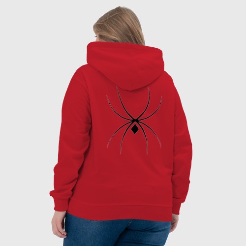 Женская толстовка хлопок Черный паук минимал, цвет красный - фото 7