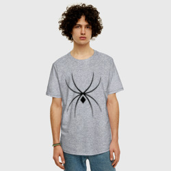 Мужская футболка хлопок Oversize Черный паук минимал - фото 2