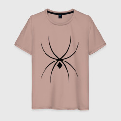 Мужская футболка хлопок Черный паук минимал