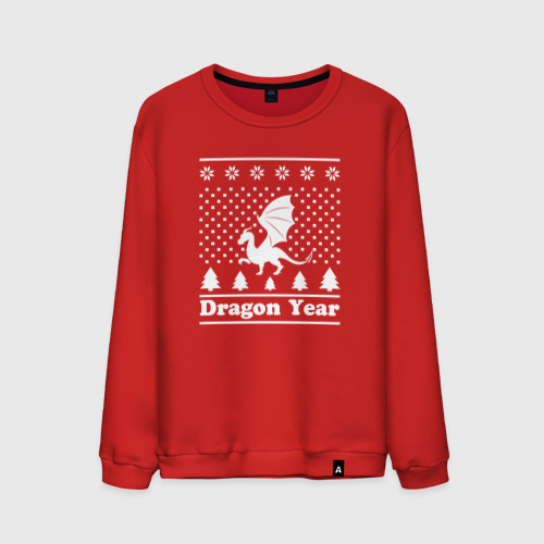 Мужской свитшот хлопок Sweater dragon year, цвет красный