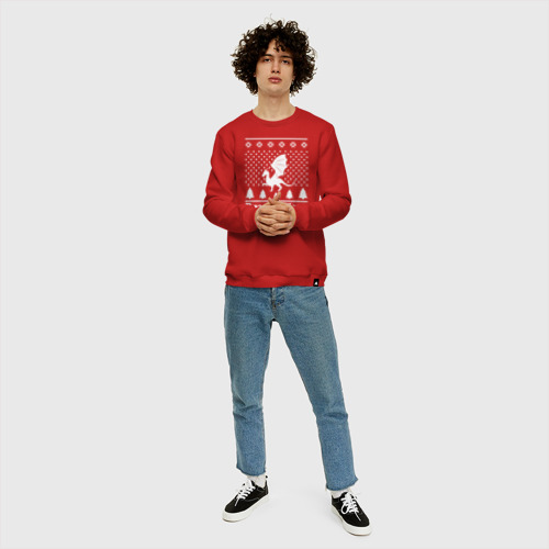 Мужской свитшот хлопок Sweater dragon year, цвет красный - фото 5