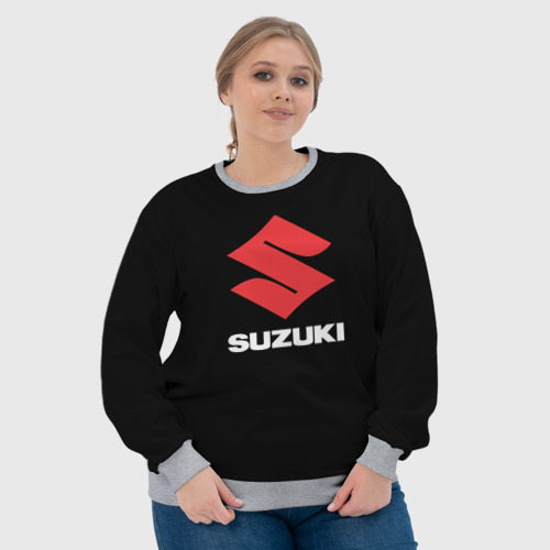 Женский свитшот 3D с принтом Suzuki sport brend, фото #4