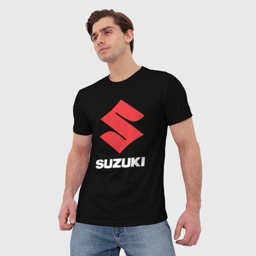 Мужская футболка 3D Suzuki sport brend, цвет 3D печать - фото 3