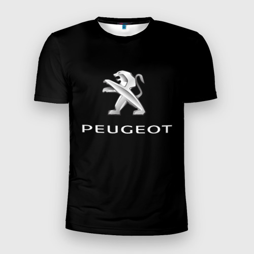 Мужская футболка 3D Slim с принтом Peugeot sport car, вид спереди #2
