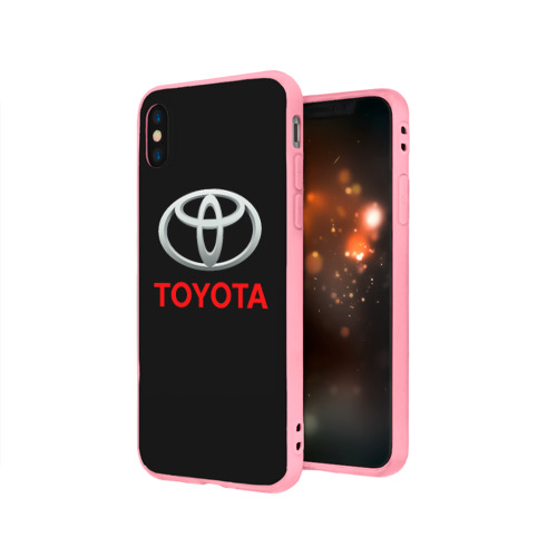 Чехол для iPhone X матовый с принтом Toyota sport car, вид сбоку #3