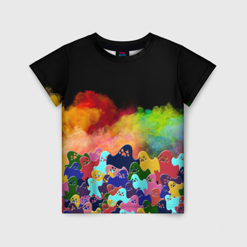 Детская футболка с принтом Приведения из дыма, вид спереди №1