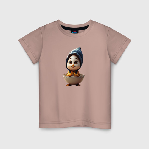 Детская футболка хлопок Эггбой яичный герой, цвет пыльно-розовый