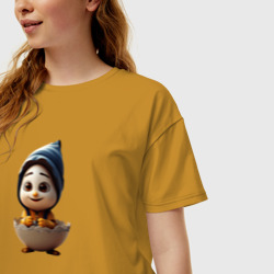 Женская футболка хлопок Oversize Эггбой яичный герой - фото 2