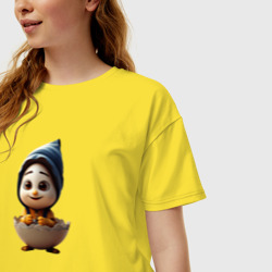 Женская футболка хлопок Oversize Эггбой яичный герой - фото 2
