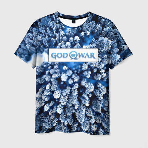 Мужская футболка с принтом Война богов лес скандинавии, вид спереди №1