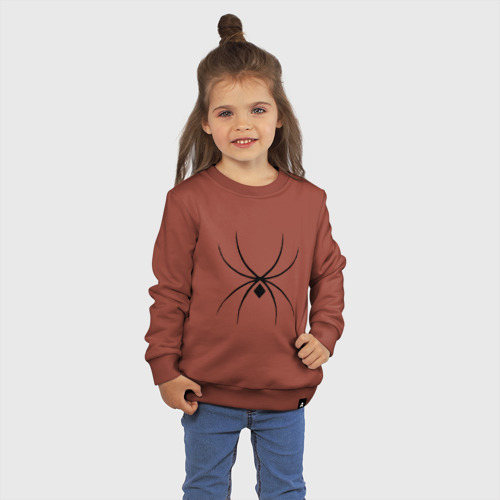 Детский свитшот хлопок Черный паук , цвет кирпичный - фото 3