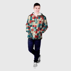 Мужская куртка 3D Ретро квадраты ванильные - фото 2