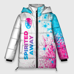 Женская зимняя куртка Oversize Spirited Away neon gradient style: по-вертикали