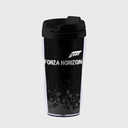 Термокружка-непроливайка Forza Horizon glitch на темном фоне: символ сверху