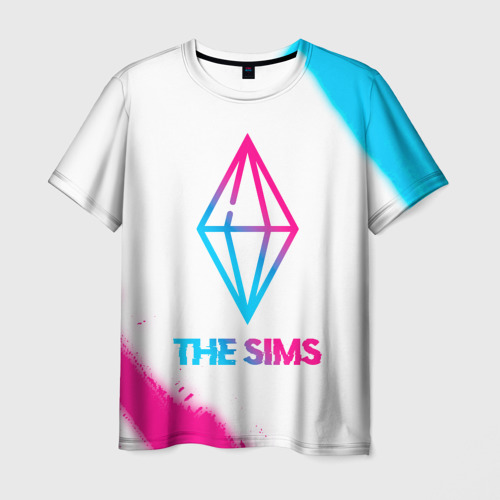 Мужская футболка 3D The Sims neon gradient style, цвет 3D печать