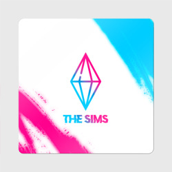 Магнит виниловый Квадрат The Sims neon gradient style