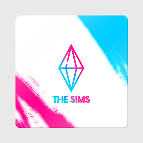 Магнит виниловый Квадрат The Sims neon gradient style