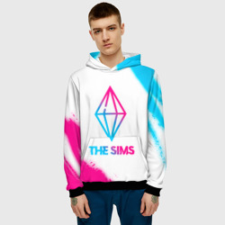 Мужская толстовка 3D The Sims neon gradient style - фото 2