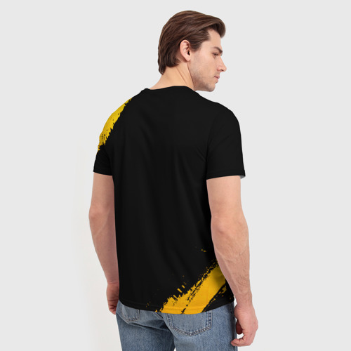Мужская футболка 3D Bon Jovi - gold gradient, цвет 3D печать - фото 4