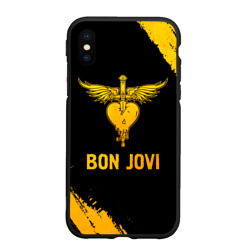 Чехол для iPhone XS Max матовый Bon Jovi - gold gradient