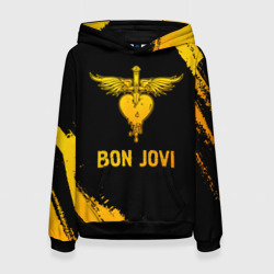 Женская толстовка 3D Bon Jovi - gold gradient