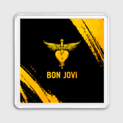 Магнит 55*55 Bon Jovi - gold gradient