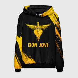 Мужская толстовка 3D Bon Jovi - gold gradient