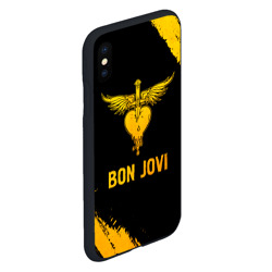 Чехол для iPhone XS Max матовый Bon Jovi - gold gradient - фото 2