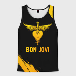 Мужская майка 3D Bon Jovi - gold gradient