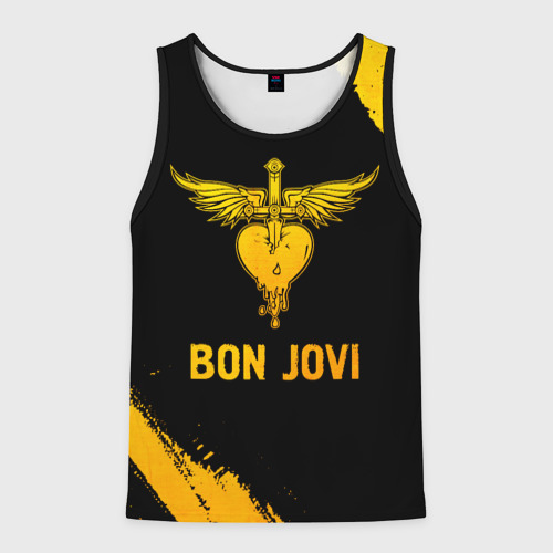 Мужская майка 3D Bon Jovi - gold gradient, цвет 3D печать