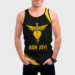 Мужская майка 3D Bon Jovi - gold gradient - фото 2