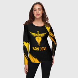 Женский лонгслив 3D Bon Jovi - gold gradient - фото 2