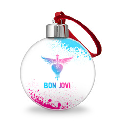 Ёлочный шар Bon Jovi neon gradient style