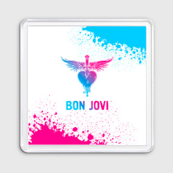 Магнит 55*55 Bon Jovi neon gradient style