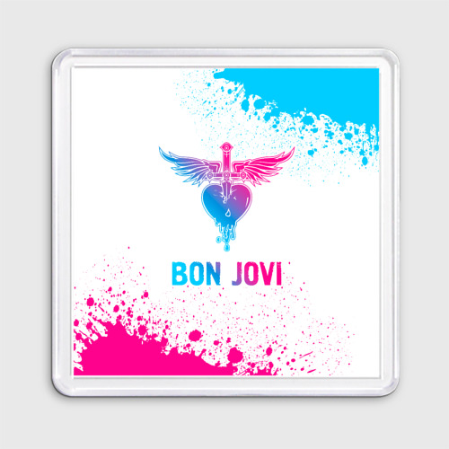 Магнит 55*55 Bon Jovi neon gradient style