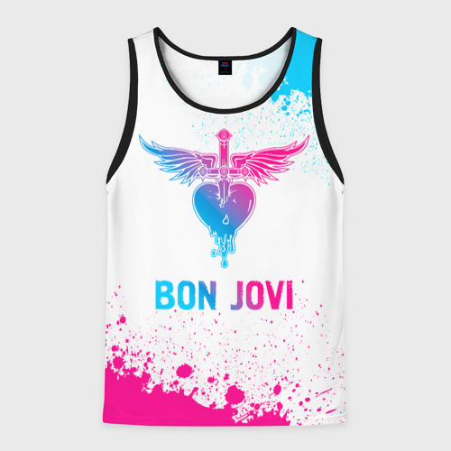 Мужская майка 3D Bon Jovi neon gradient style, цвет 3D печать