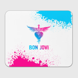 Прямоугольный коврик для мышки Bon Jovi neon gradient style