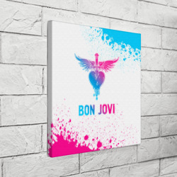 Холст квадратный Bon Jovi neon gradient style - фото 2