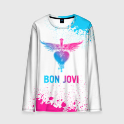 Мужской лонгслив 3D Bon Jovi neon gradient style