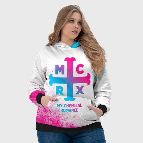 Женская толстовка 3D My Chemical Romance neon gradient style, цвет 3D печать - фото 6