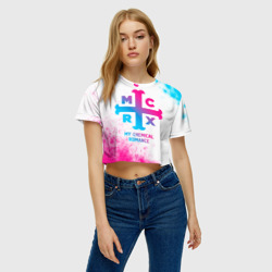 Женская футболка Crop-top 3D My Chemical Romance neon gradient style - фото 2