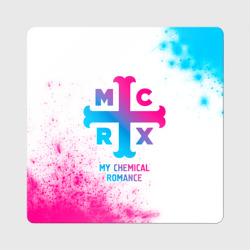 Магнит виниловый Квадрат My Chemical Romance neon gradient style