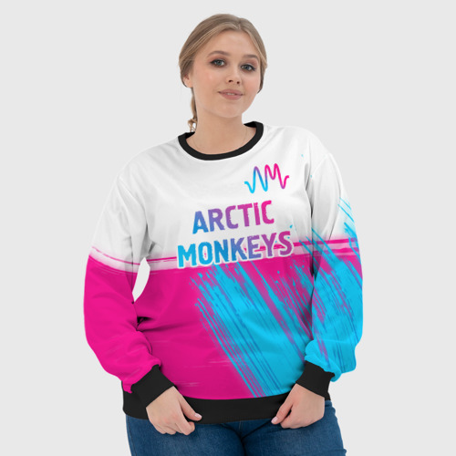 Женский свитшот 3D Arctic Monkeys neon gradient style: символ сверху, цвет 3D печать - фото 6