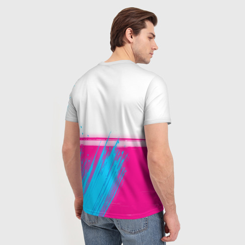 Мужская футболка 3D Arctic Monkeys neon gradient style: символ сверху, цвет 3D печать - фото 4
