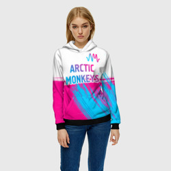 Женская толстовка 3D Arctic Monkeys neon gradient style: символ сверху - фото 2