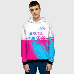 Мужская толстовка 3D Arctic Monkeys neon gradient style: символ сверху - фото 2